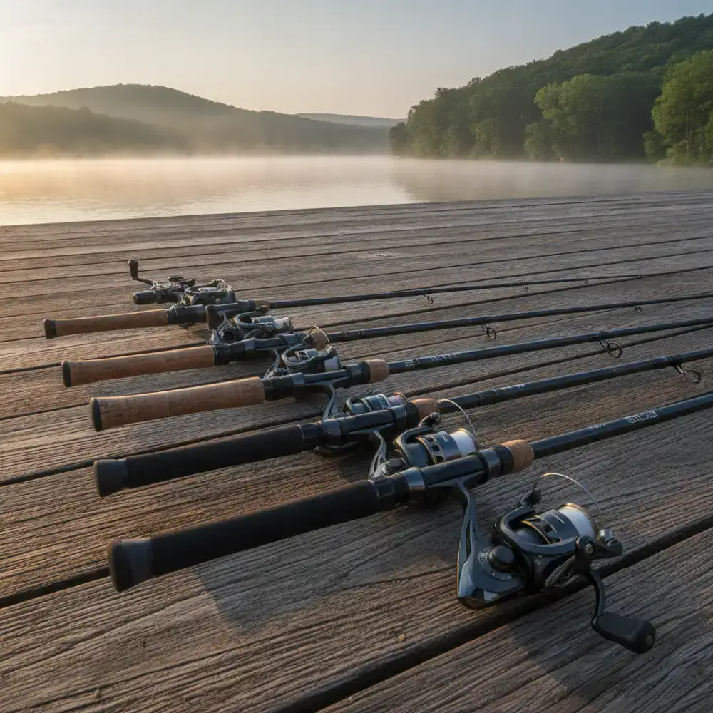 Assortment of durable carbon fiber fishing rods